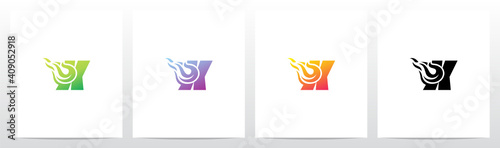 Meteor Comet On Letter Logo Design X