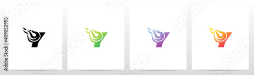 Meteor Comet On Letter Logo Design Y