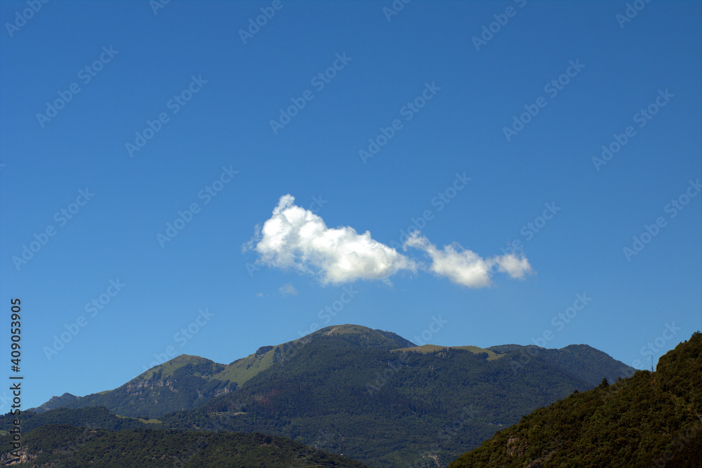 clouds over the mountain,blue,landscape, nature,sky,view, summer, panorama, travel, scenery,cloud, green  ,panoramic, white,