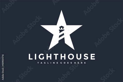lighthouse and star logo