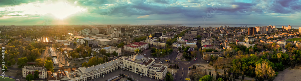 Air panorama of Odessa Ukraine.