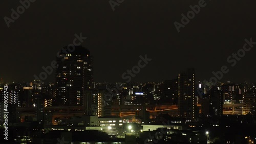 Wallpaper Mural TOKYO, JAPAN : Aerial high angle sunrise CITYSCAPE of TOKYO and MOUNT FUJI. View of houses at residential area. Japanese city life and nature concept. Long time lapse zoom out shot night to morning. Torontodigital.ca