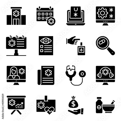 Pack of Medication Solid Icons 