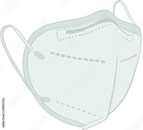 Coronavirus protection medical face mask outline lineart hand drawn. Filtering face FFP2 mask. Covid-19 pandemic lockdown. Dust Protection for Hospital or pollution protect gear. Flat vector vintage 