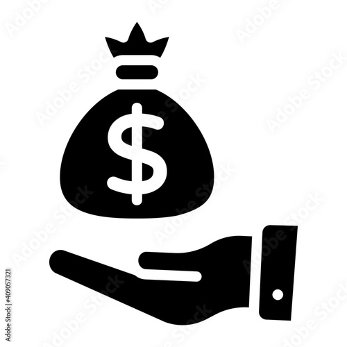 Hand giving money, donati\on icon
