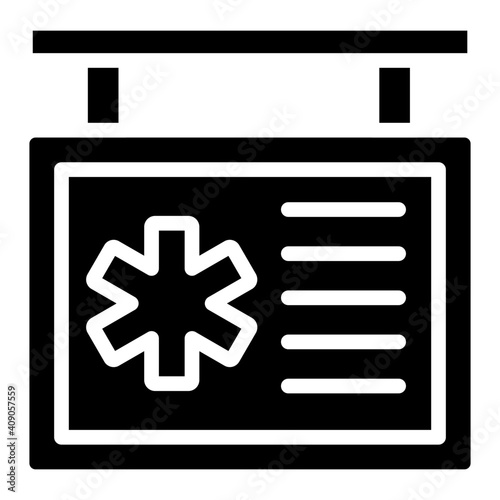 Medical board icon in glyph style