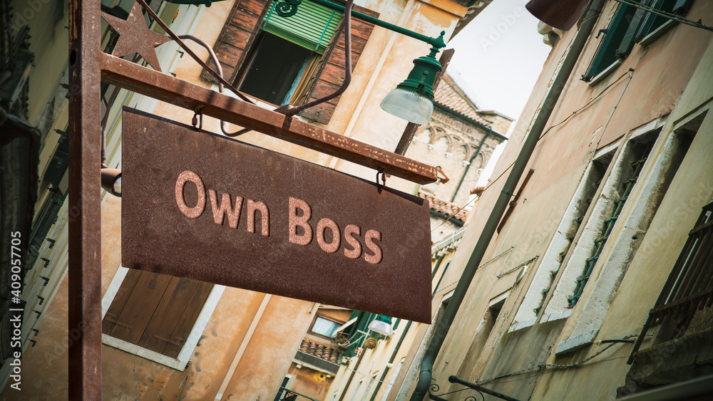 Fototapeta premium Street Sign Own Boss