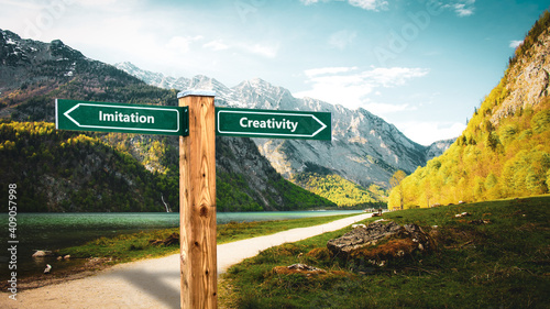 Street Sign Creativity versus Imitation © Thomas Reimer