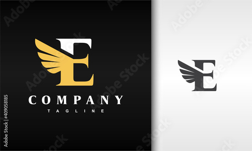 initials E wing logo