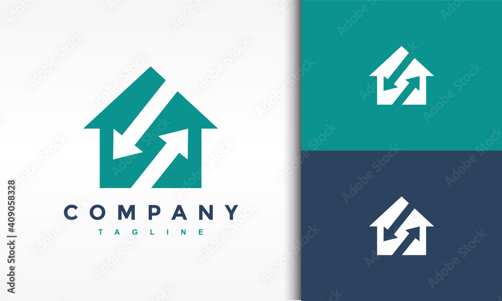 house and arrow logo house and arrow logo
