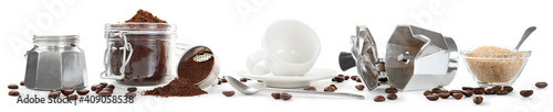 Foto All you need to make a good Italian espresso with an old moka coffee machine