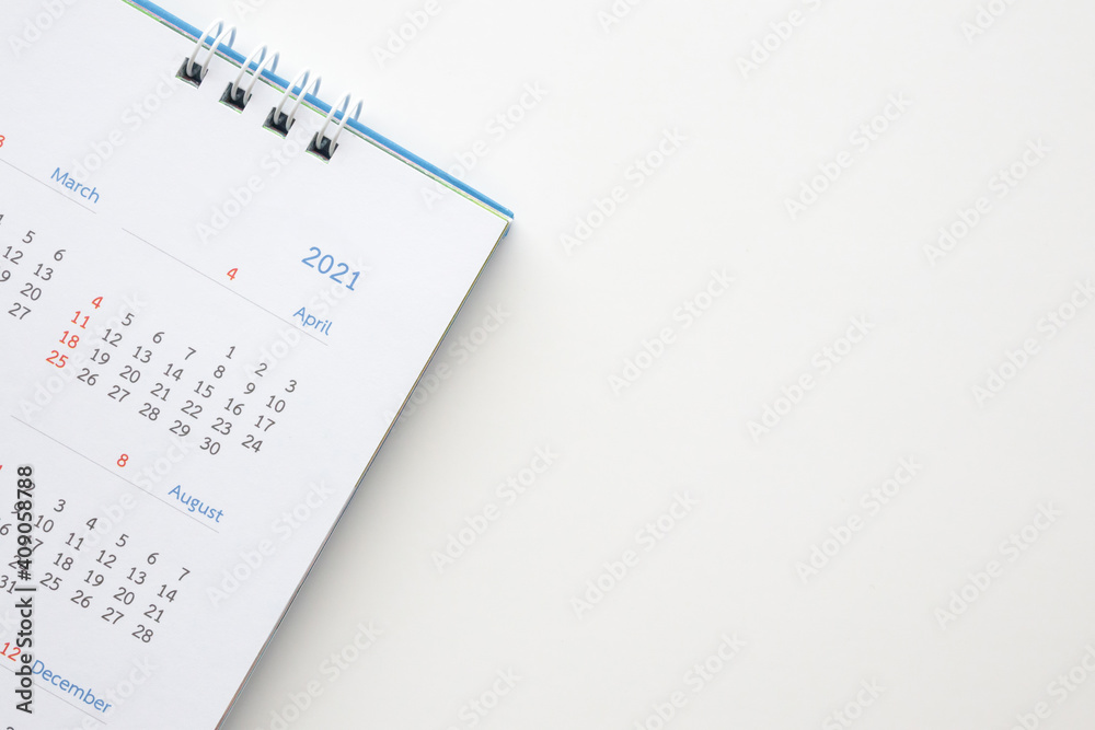 2021 calendar page on white background business planning appointment meeting concept 2021 calendar page on white background business planning appointment meeting concept