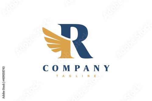 initials R wing logo