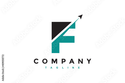 initials F slide fly logo