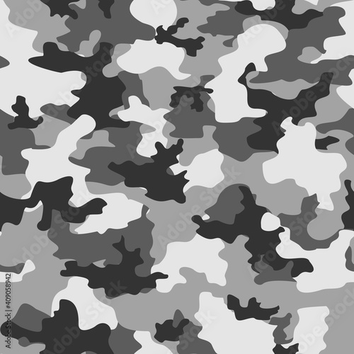 Gray vector camouflage seamless modern design for textiles.