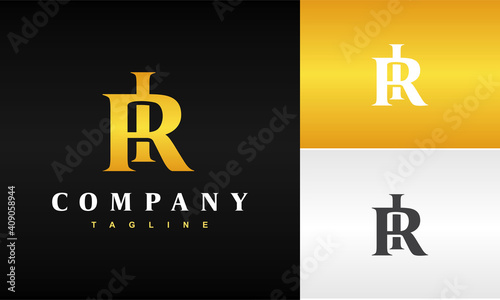 luxury monogram letter RI logo