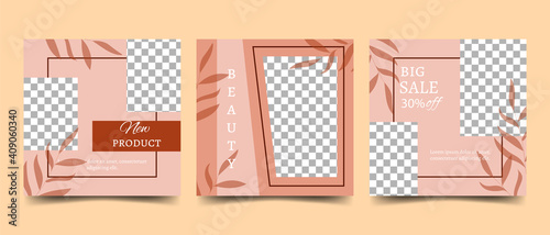 Editable modern fashion template for sales, advertising, promotion , social networks. Space for photos and text