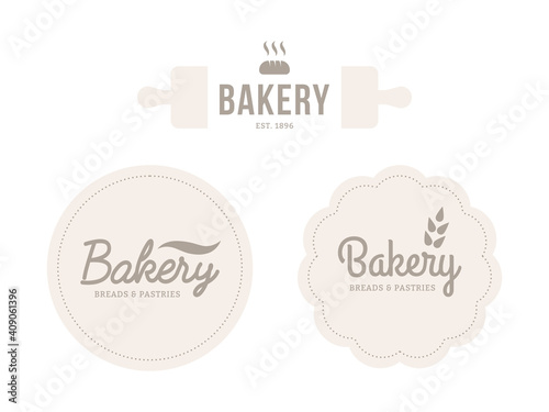 Vintage bakery logo and badges vector template set