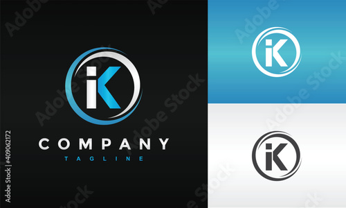 monogram letter KI logo