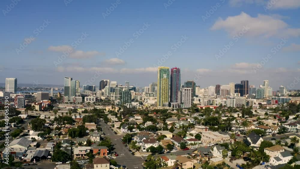 San Diego Skyline Forward Movement Down town San Diego Skyline Forward Movement Down town