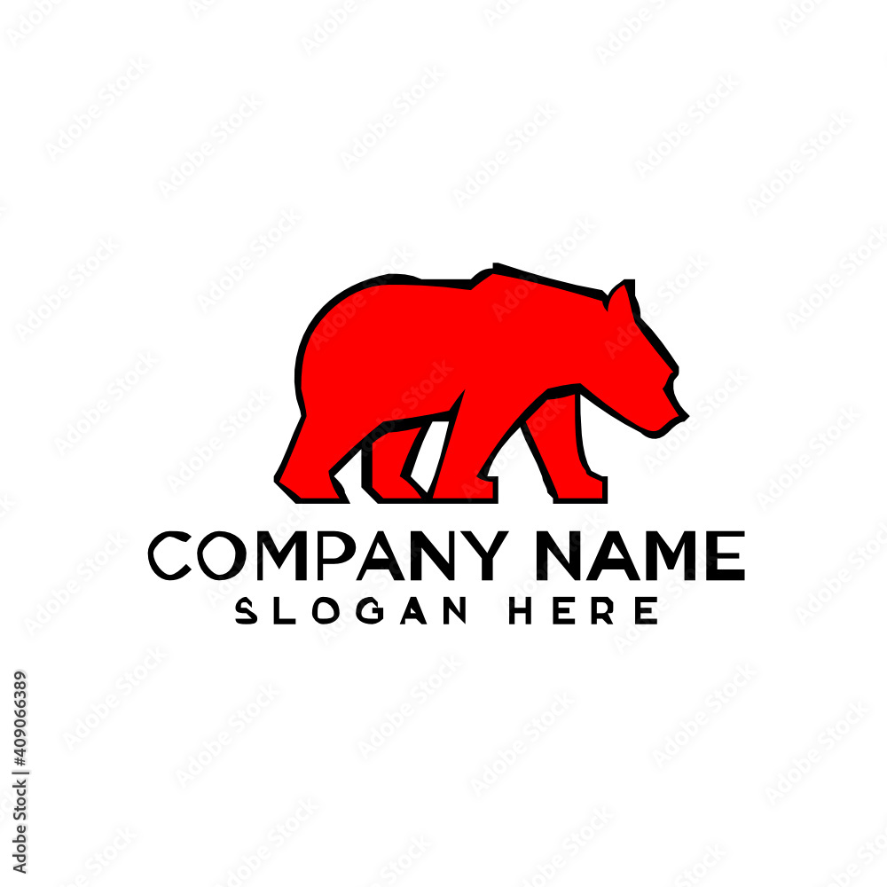 Obraz premium bear logo design template inspiration, vector illustration