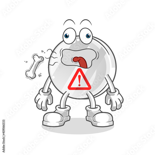 warning sign burp mascot. cartoon vector