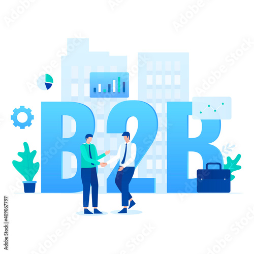 Business to business flat illustration concept. Illustration for websites, landing pages, mobile applications, posters and banners.