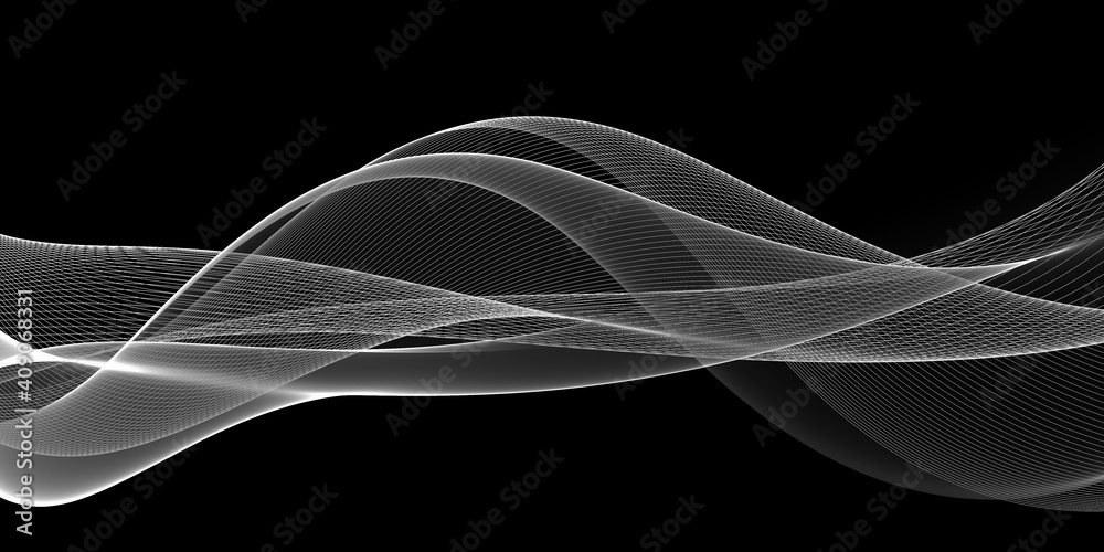 Fototapeta premium Abstract Black And White Wave Design