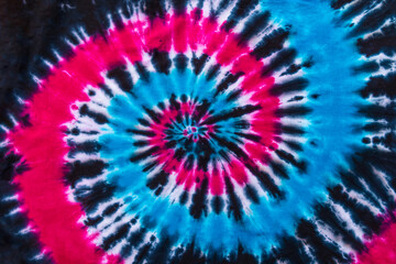 Fashionable Blue, Red, Black  Retro Abstract Psychedelic Tie Dye Swirl Design