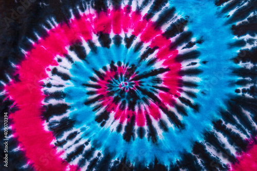 Fashionable Blue, Red, Black  Retro Abstract Psychedelic Tie Dye Swirl Design