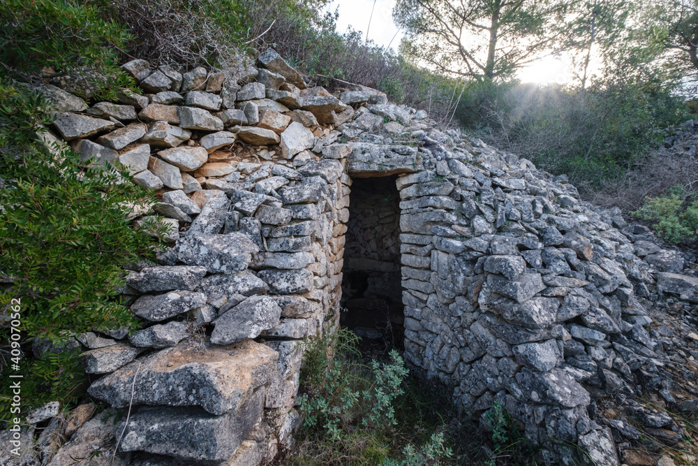 old ammunition depot from the civil war, Randa, Mallorca, Balearic Islands, Spain old ammunition depot from the civil war, Randa, Mallorca, Balearic Islands, Spain
