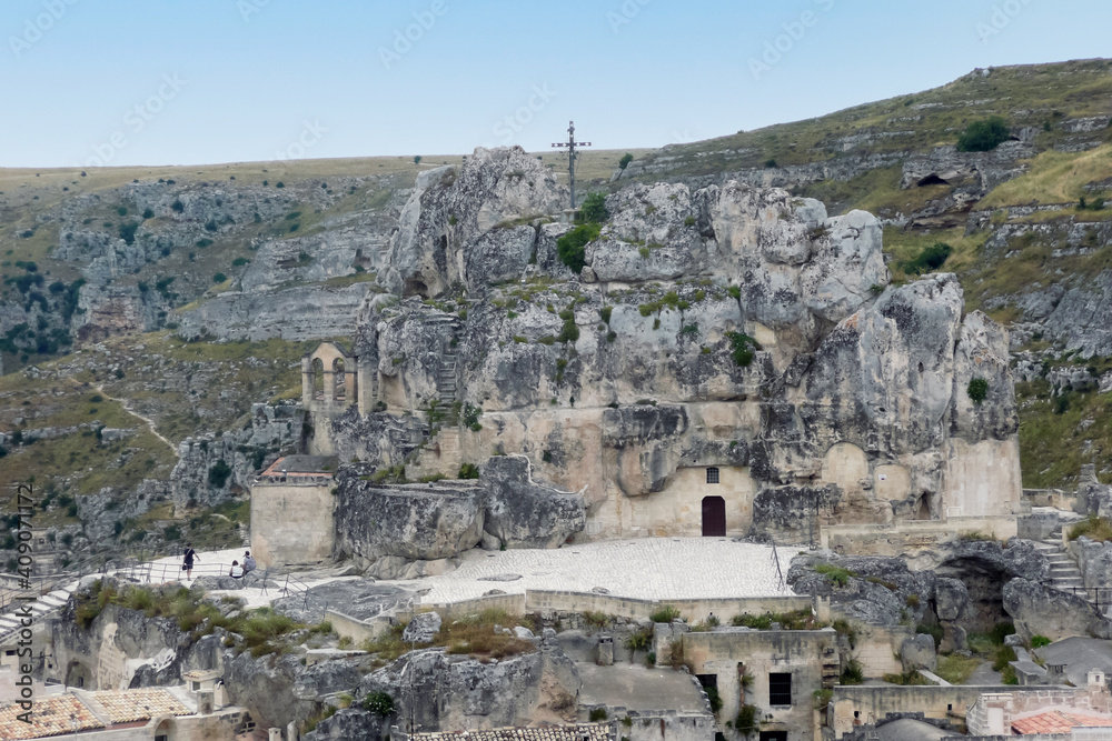 Beautiful rock church in Matera