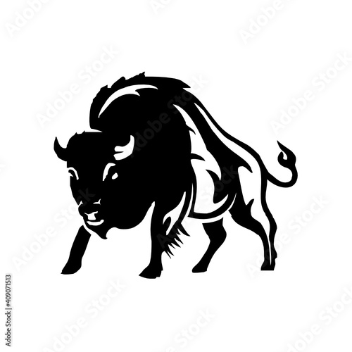 buffalo bull logo design template inspiration, vector illustration