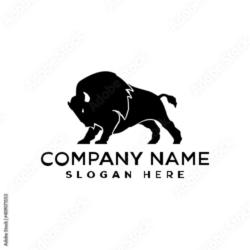 buffalo bull logo design template inspiration, vector illustration