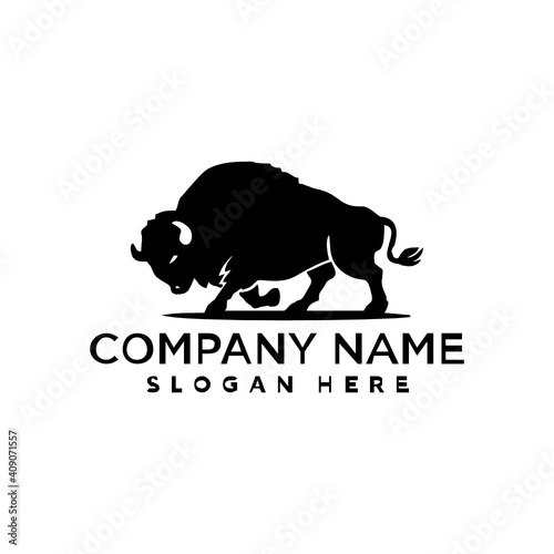 buffalo bull logo design template inspiration, vector illustration