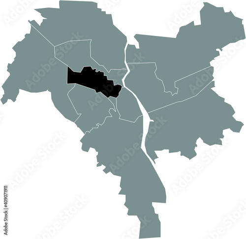 Black location map of Kievan Shevchenkivskyi District inside gray map of Kiev/Kyiv, Ukraine photo