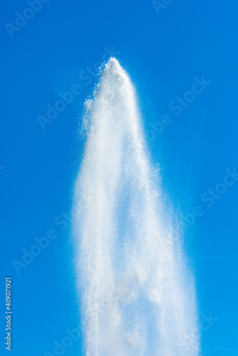 Jet spray water fountain in famous Herrenhausen Baroque Gardens in Hannover Germeny