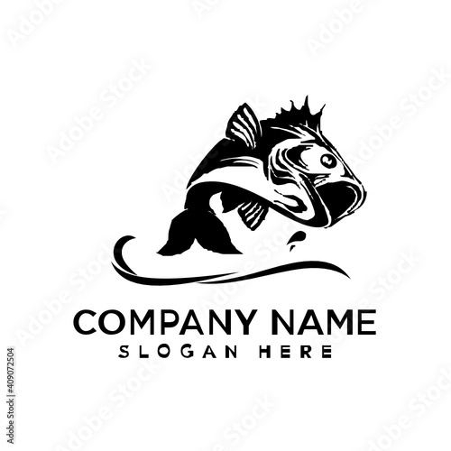 fish logo design template inspiration, vector illustration