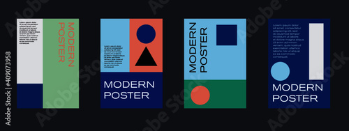 Company identity brochure template collection. Business presentation vector A4 vertical orientation front page mock up set. Corporate report cover abstract geometric illustration design layout bundle.