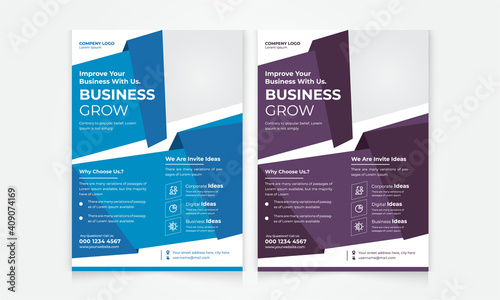 Modern flyer design template. business book leaflet cover design in A4 magazines, posters, booklets, wallpaper, banners, corporate presentation. © AtikMahmud
