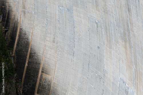 Close-up detail of Emosson hydroelectric dam concrete wall