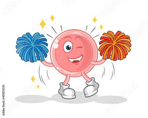 ovum cheerleader cartoon. cartoon mascot vector