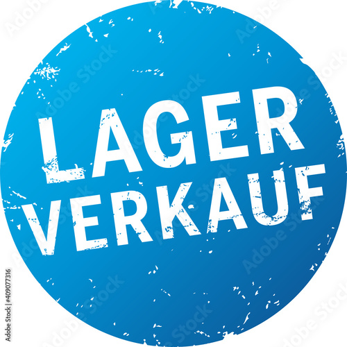 blauer Button Lagerverkauf