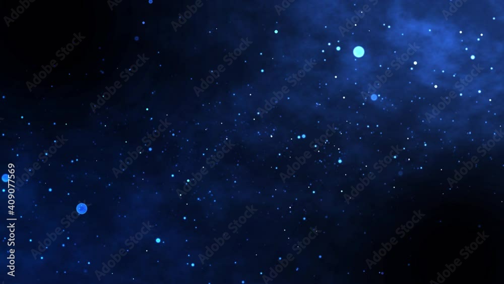 Particles blue bokeh dust abstract light motion titles cinematic background loop