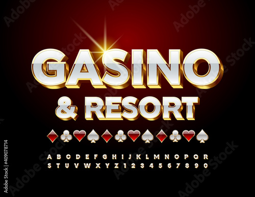 Canvas Print Vector premium logo Casino and Resort with Decorative Elements