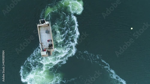 boat in the sea - Aerial 