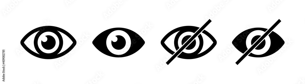 Eye Icons isolated on white. Sensitive content sign. Vector set Eye Icons isolated on white. Sensitive content sign. Vector set