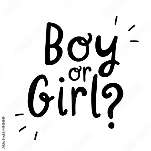 Boy or girl? Gender reveal party card, banner vector element  design