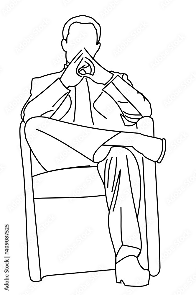 illustration d'un homme d'affaire assis sur un siège
