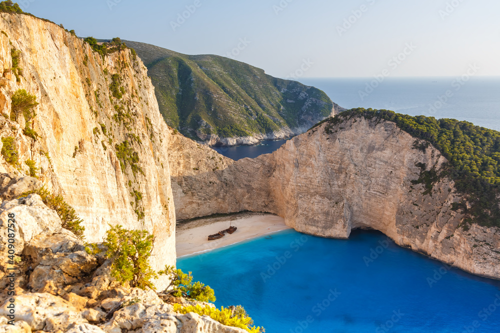 Zakynthos island Greece shipwreck Navagio beach travel vacation